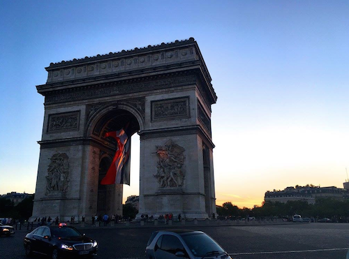 Arc de Triomphe at sunset