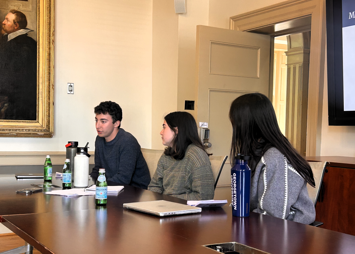 students in conference room